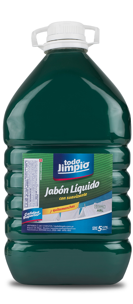 Jabón líquido para ropa ultra perfumado c/ quitamanchas AR c/ suavizante x 5 litros