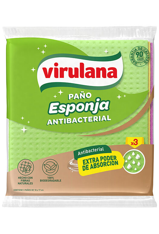 paño esponja antibacterial x3